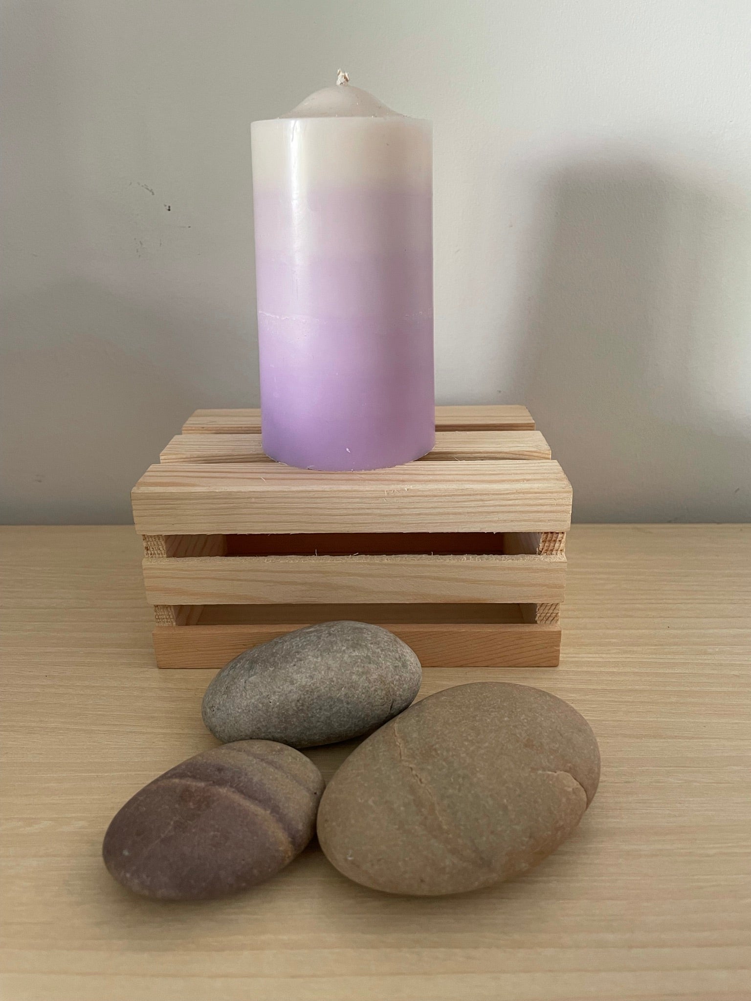 Homemade Soy Wax Ombré Pillar Candles (vegan, unscented, various colours available)
