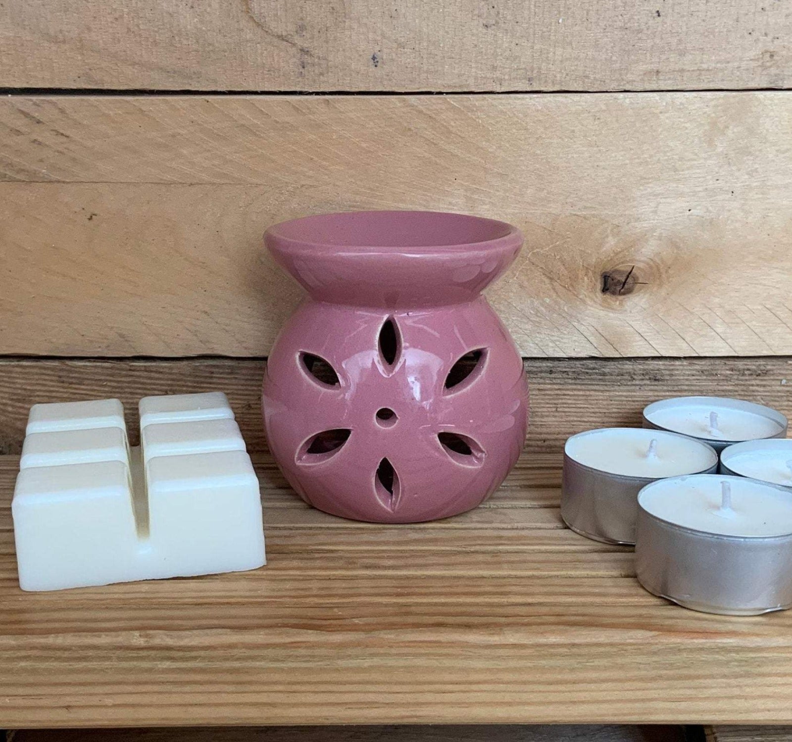 Mini Burner with Homemade Tea Lights - Pink