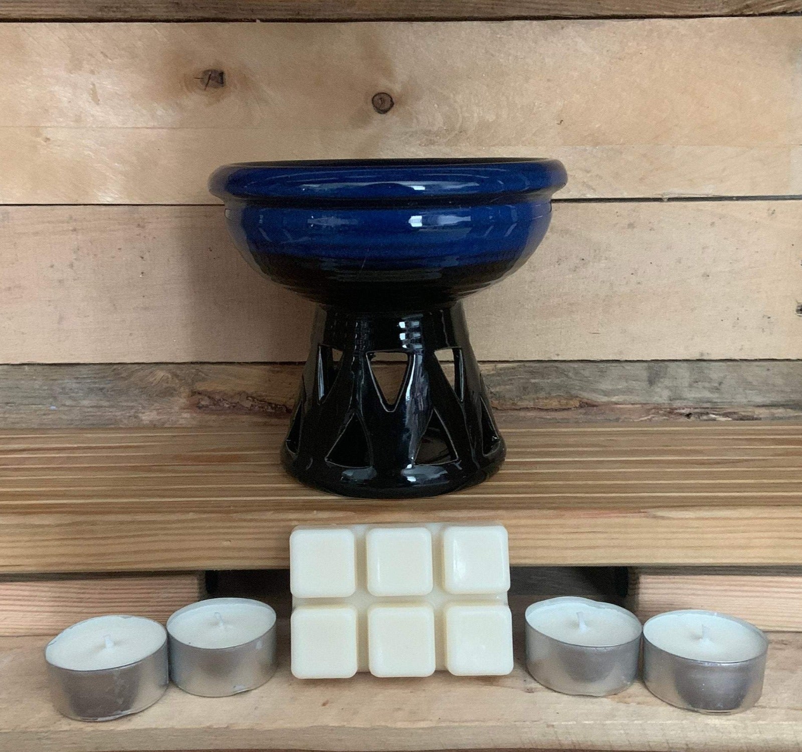 Deep Bowl Wax Burner - Blue