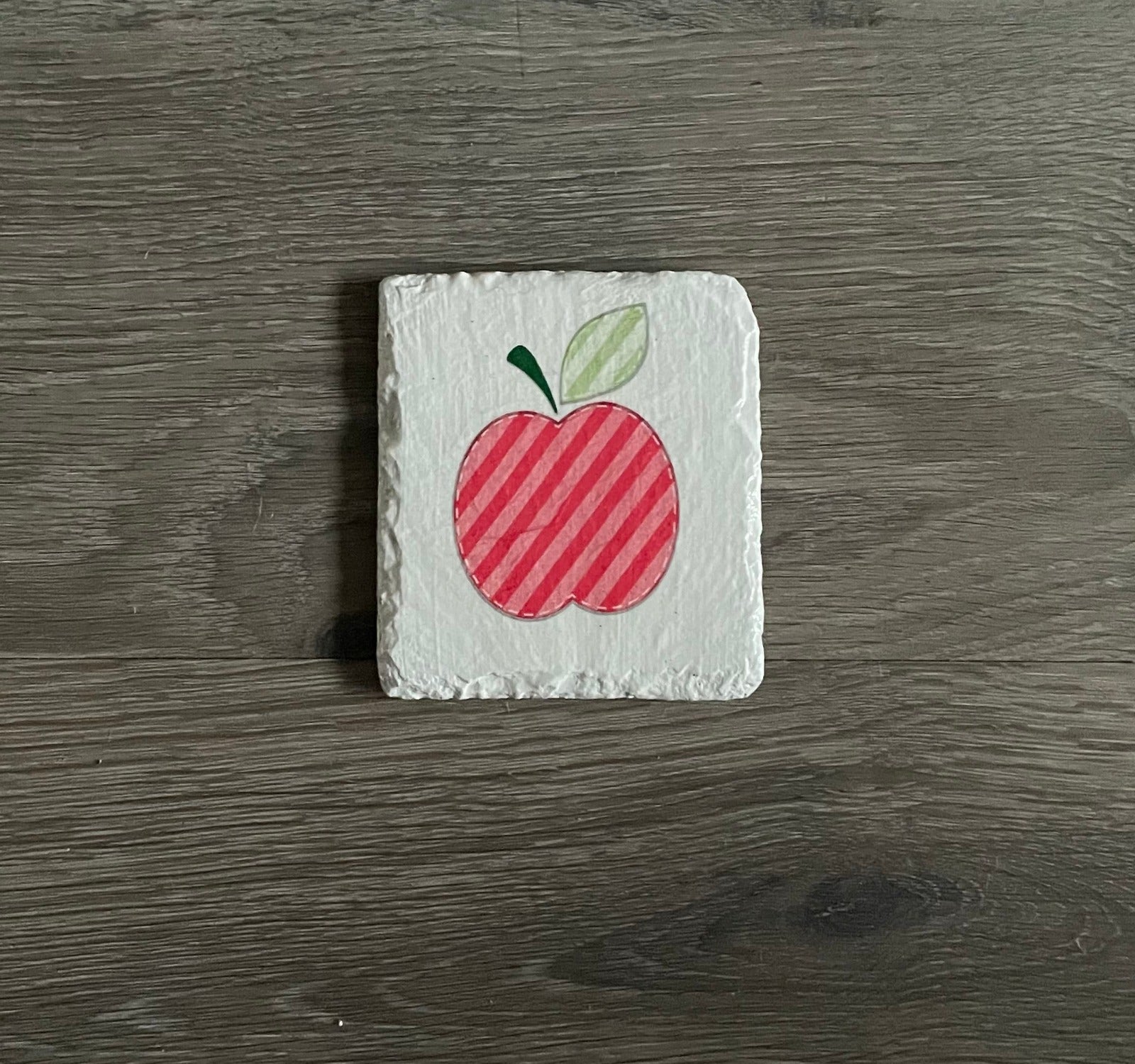 4 Handmade Découpage Slate Coasters - Decorative Apples