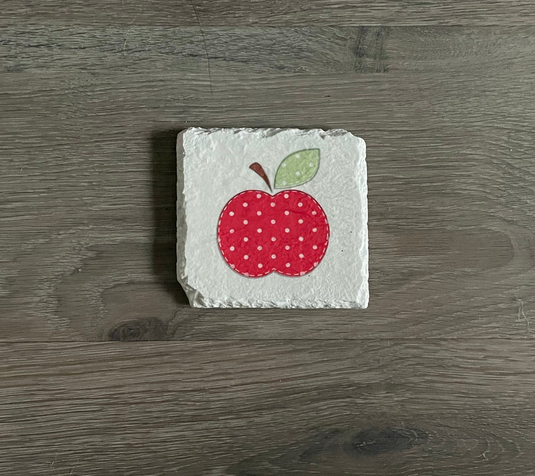 4 Handmade Découpage Slate Coasters - Decorative Apples