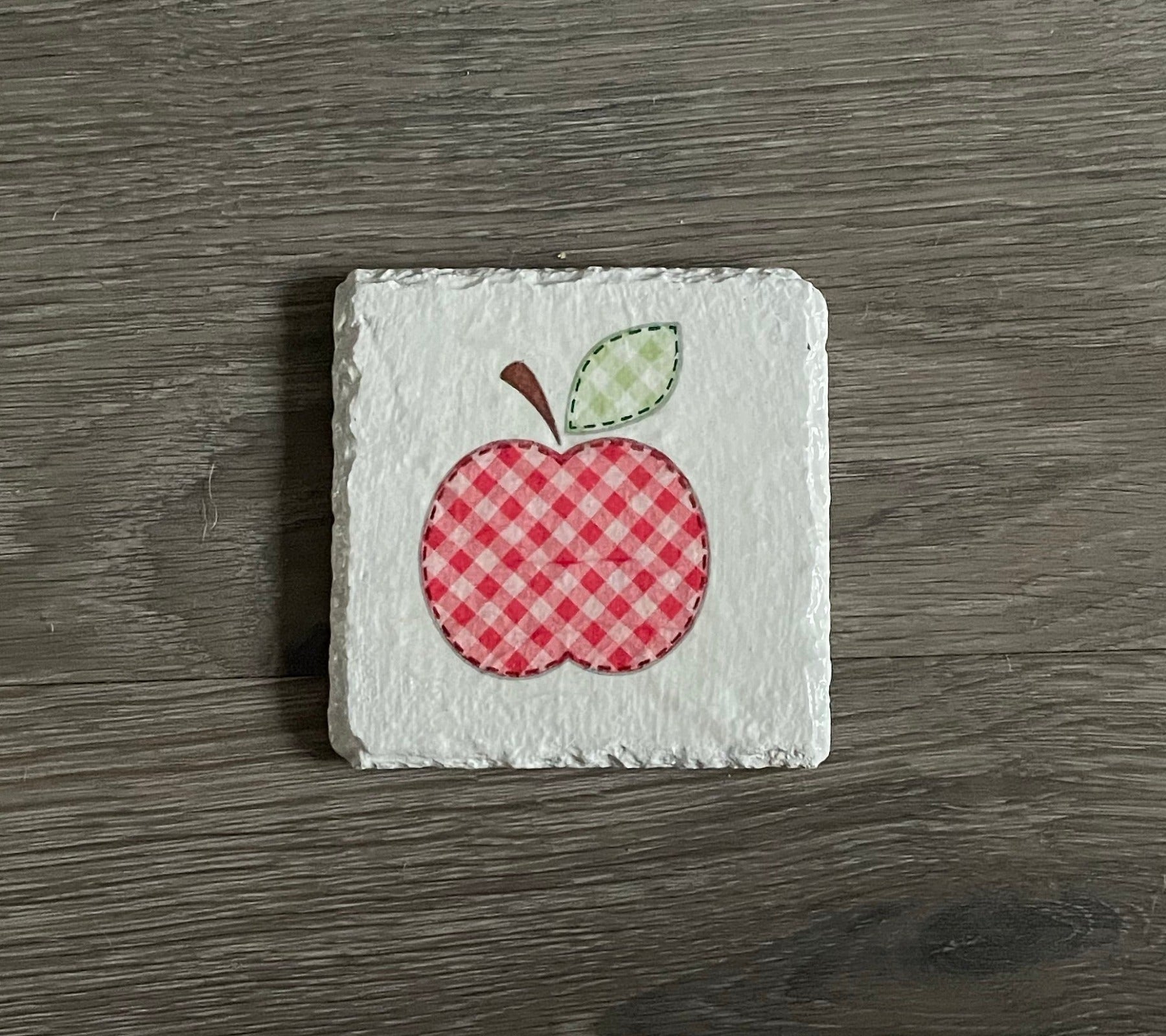 4 Handmade Découpage Slate Coasters - Decorative Apples